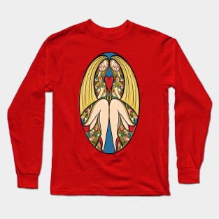 Gemini Zodiac Unity: Connected by Love Long Sleeve T-Shirt